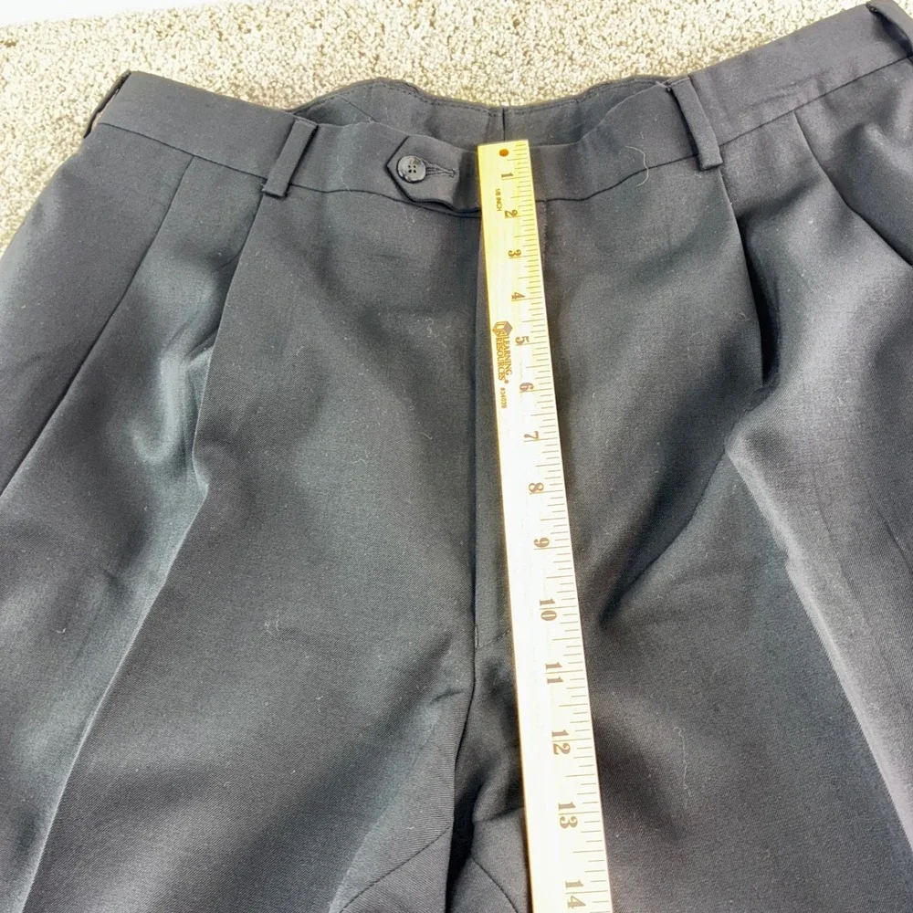 Jos A Banks Executive Collection Mens 36x30 Black Pleated Cuffed Career Trousers